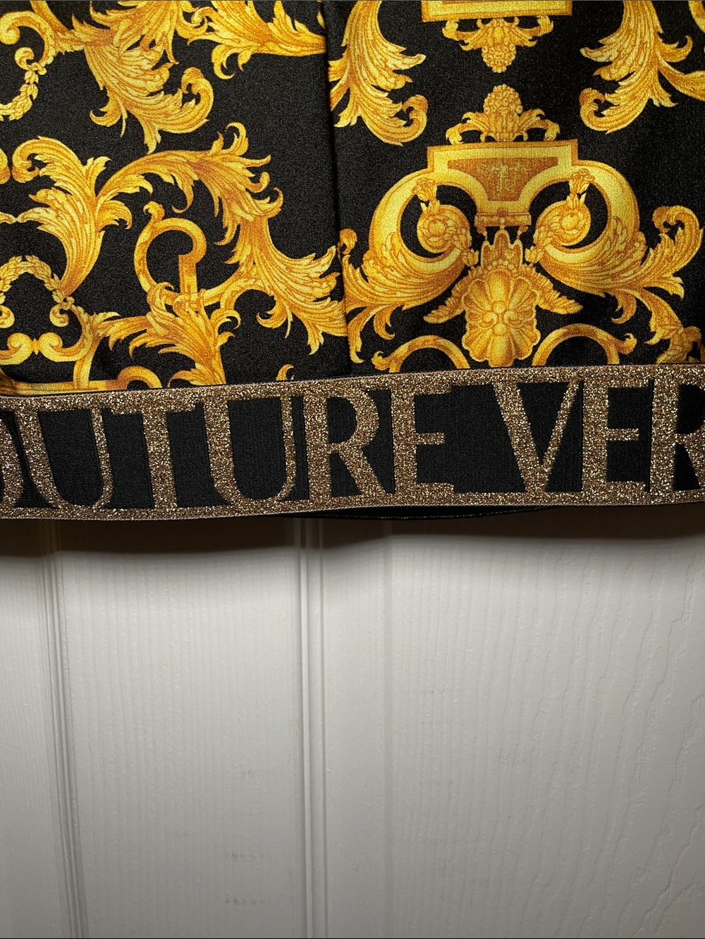 Versace Jeans Collection Black & Gold Baroque Crop Top - Picture 6 of 9